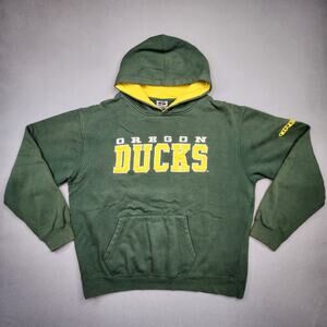 Vintage Oregon Ducks Hoodie Mens Extra Large‎ Green Sweatshirt Spellout College